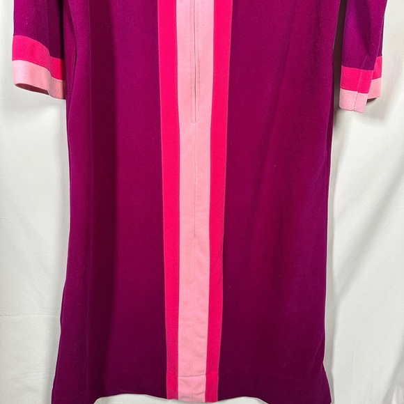 Vanity Fair vintage mod velour lounge dress colorblock zip front Large - Picture 4 of 11